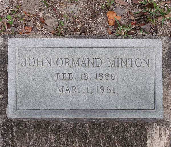 John Ormond Minton Gravestone Photo