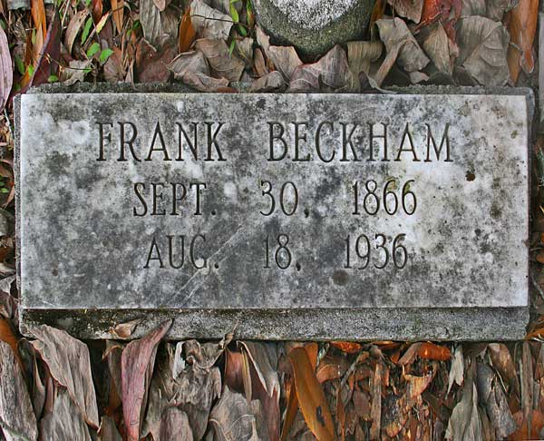 Frank Beckham Gravestone Photo
