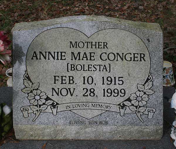 Annie Mae Conger Gravestone Photo