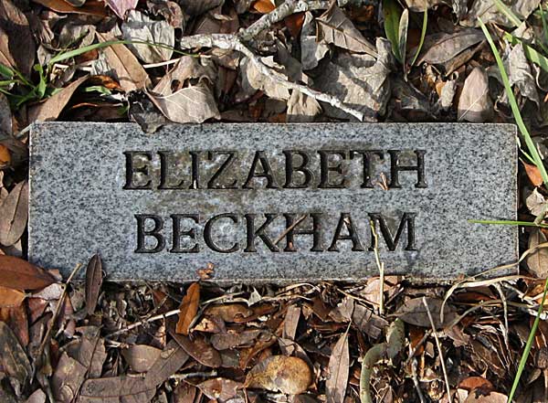 Elizabeth Beckham Gravestone Photo
