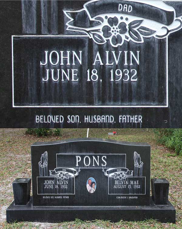John Alvin Pons Gravestone Photo