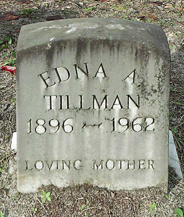 Edna A Tillman Gravestone Photo