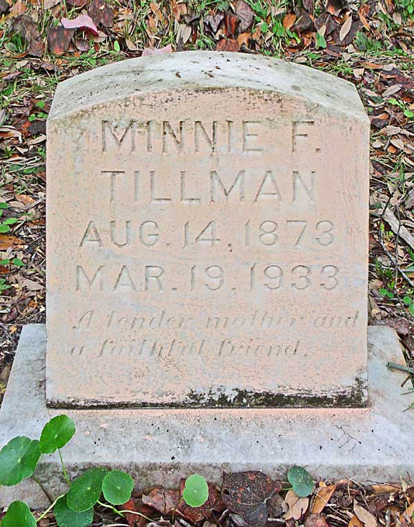 Minnie F. Tillman Gravestone Photo