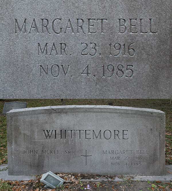 Margaret Bell Whittemore Gravestone Photo
