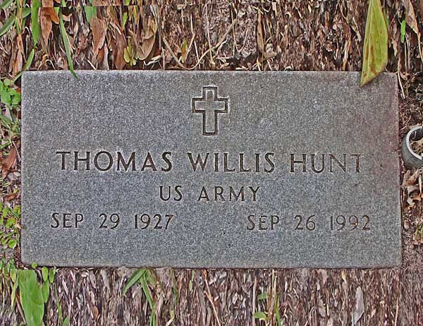 Thomas Willis Hunt Gravestone Photo