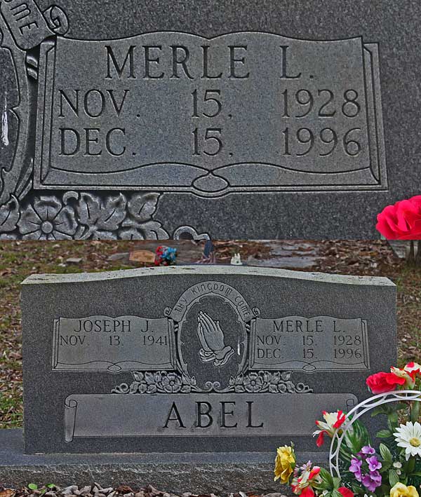 Merle L Abel Gravestone Photo