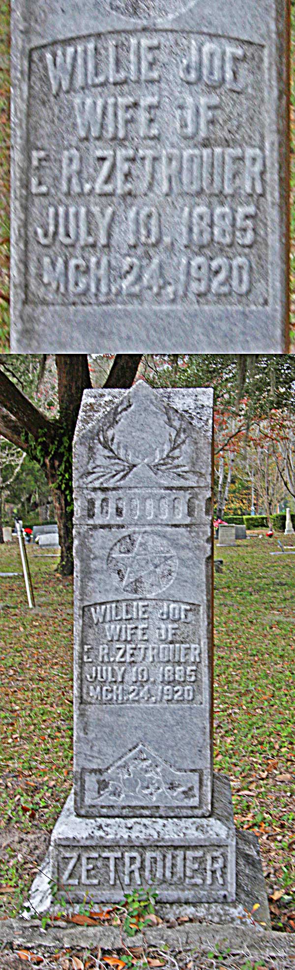 Willie Joe Zetrouer Gravestone Photo