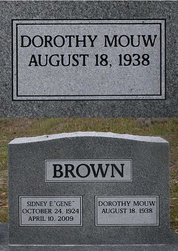 Dorothy Mouw Brown Gravestone Photo