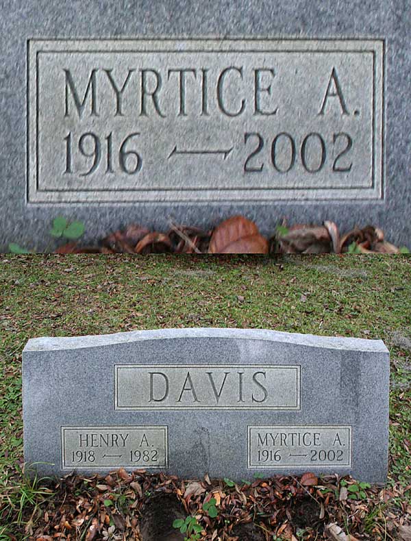 Myrtice A. Davis Gravestone Photo