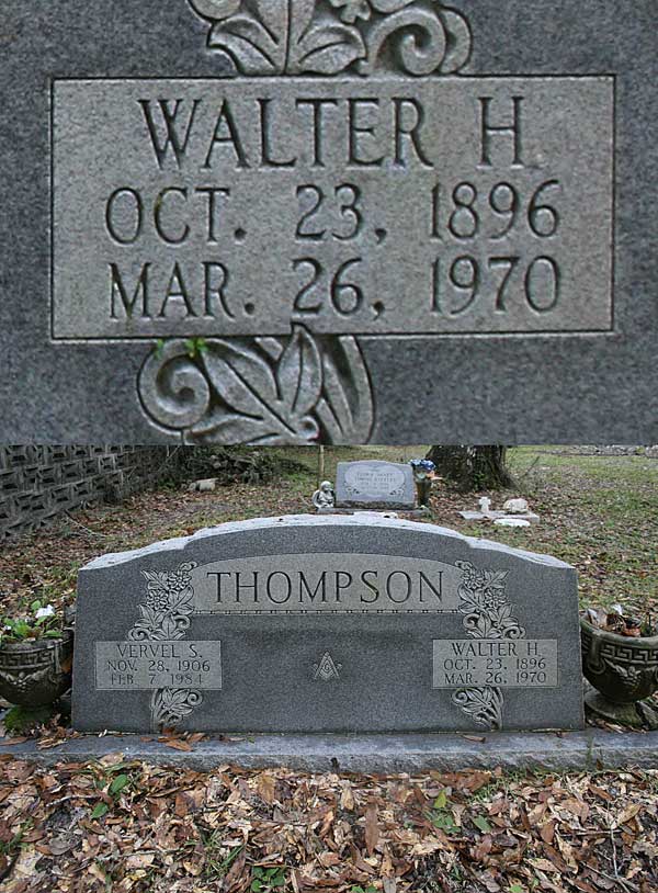 Walter H. Thompson Gravestone Photo