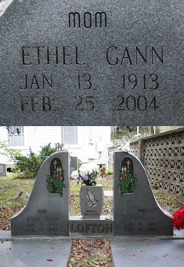 Ethel Gann Lofton Gravestone Photo