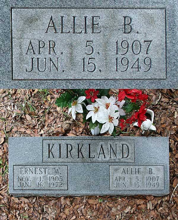 Allie B. Kirkland Gravestone Photo