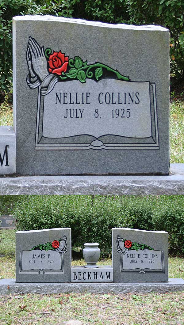 Nellie Collins Beckham Gravestone Photo