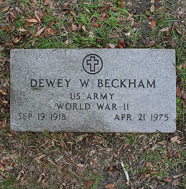 Dewey W. Beckham Gravestone Photo