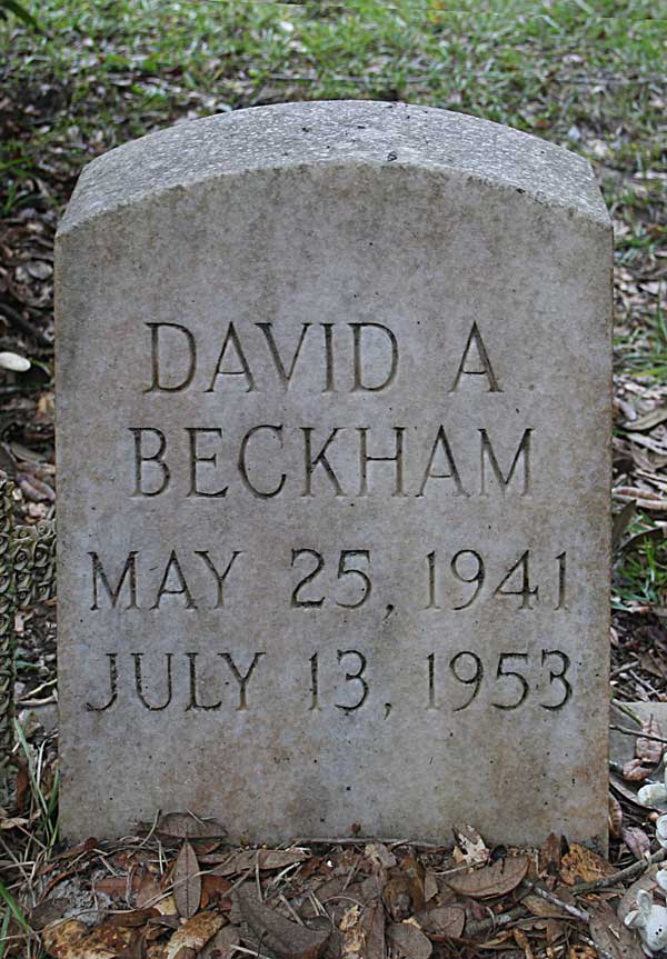 David A. Beckham Gravestone Photo