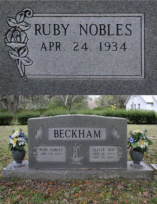 Ruby Nobles Beckham Gravestone Photo