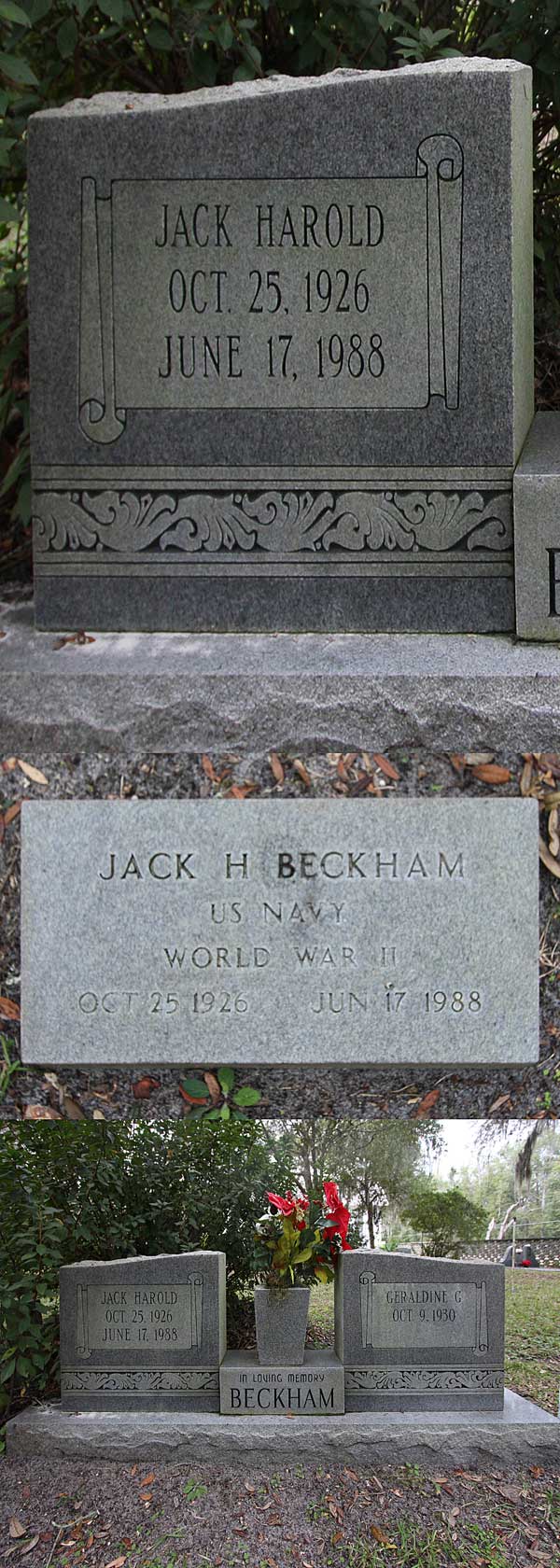 Jack Harold Beckham Gravestone Photo