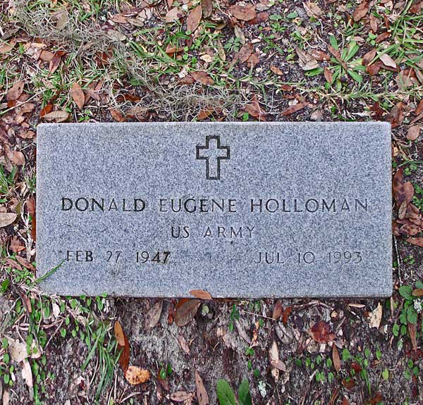 Donald Eugene Holloman Gravestone Photo