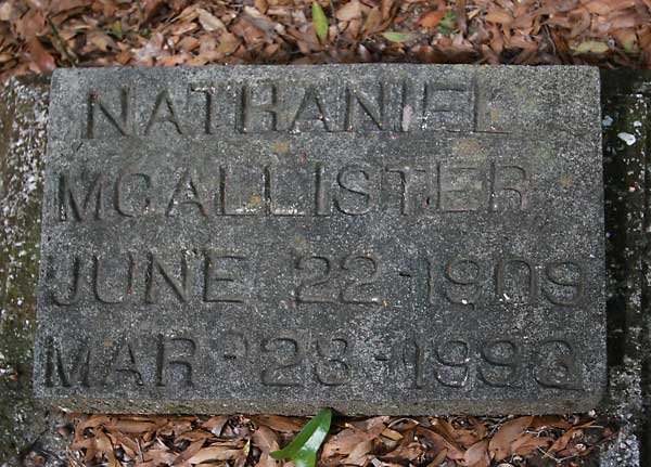 NATHANIEL MCALLISTER Gravestone Photo