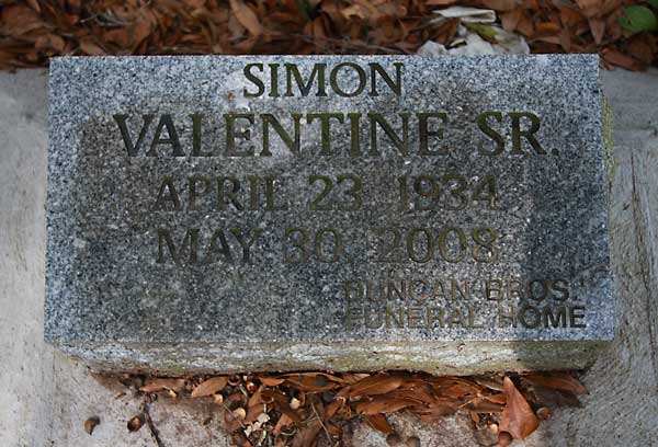 SIMON VALENTINE Gravestone Photo