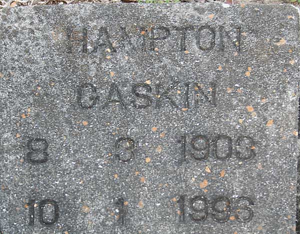 HAMPTON GASKIN Gravestone Photo