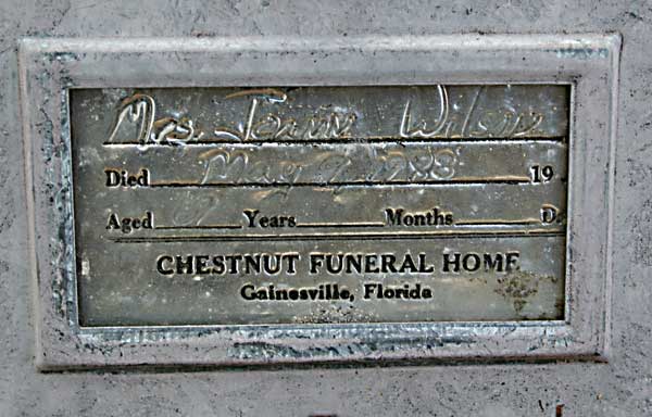 JOANN WILSON Gravestone Photo
