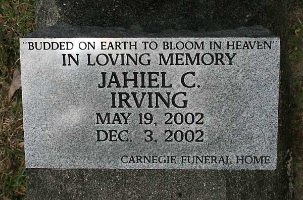 JAHIEL C. IRVING Gravestone Photo