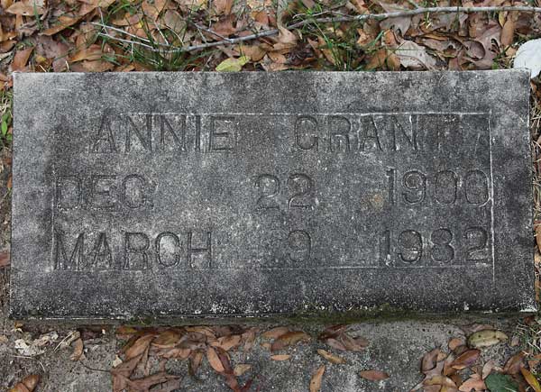 ANNIE GRANT Gravestone Photo