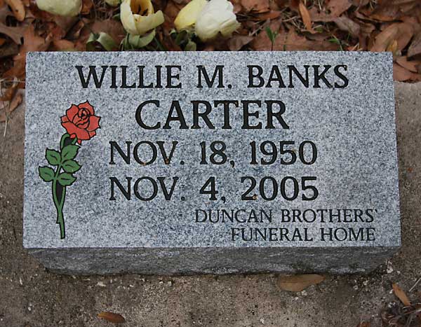 WILLIE M. BANKS CARTER Gravestone Photo