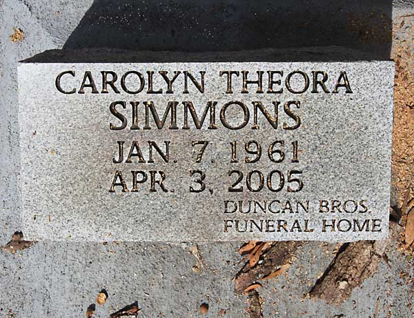 CAROLYN THEORA SIMMONS Gravestone Photo