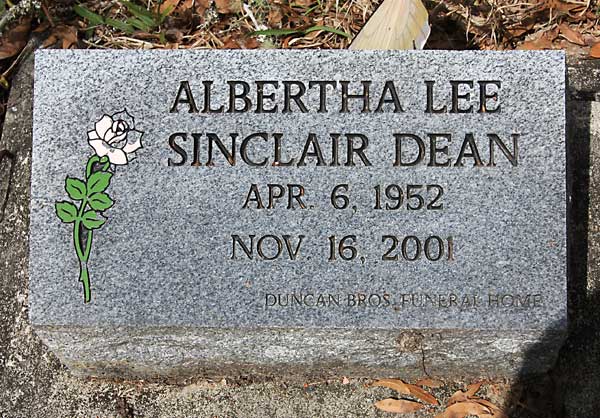 ALBERTHA LEE SINCLAIR DEAN Gravestone Photo