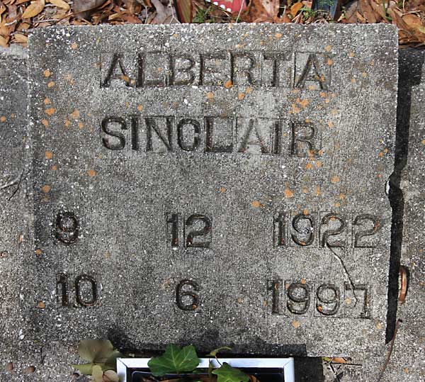 ALBERTA SINCLAIR Gravestone Photo