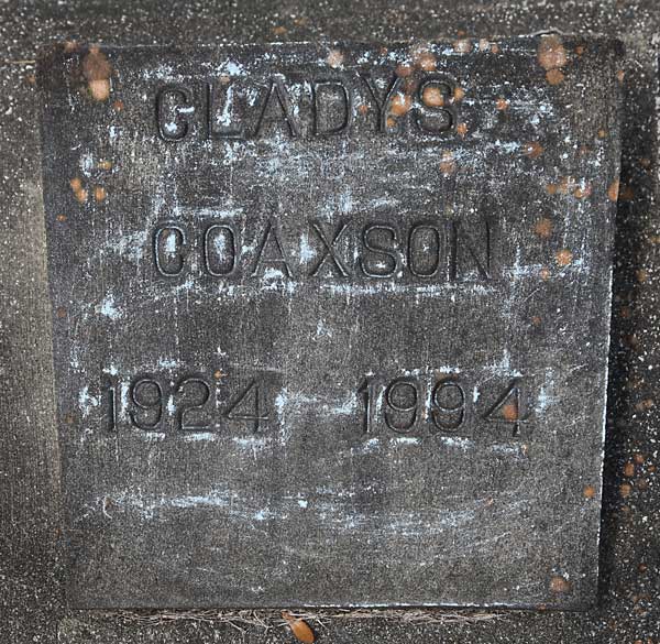 GLADYS COAXSON Gravestone Photo