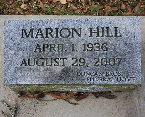 MARION HILL Gravestone Photo