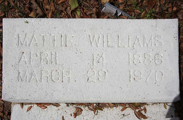 MATTIE WILLIAMS Gravestone Photo