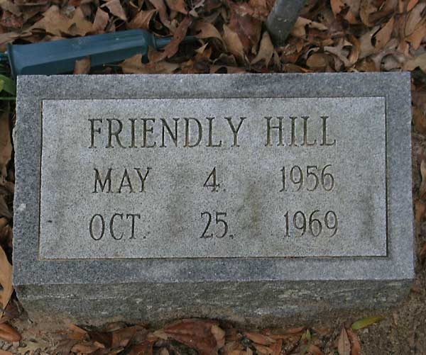 FRIENDLY HILL Gravestone Photo