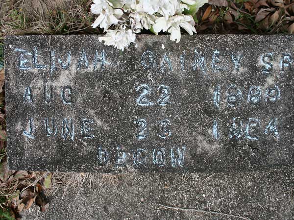 Elijah Gainey Gravestone Photo