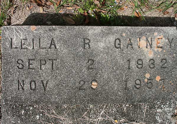 LEILA R. GAINEY Gravestone Photo