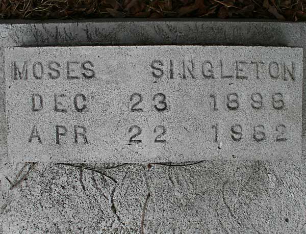 MOSES SINGLETON Gravestone Photo