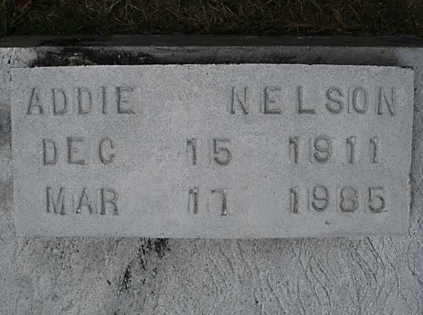 ADDIE NELSON Gravestone Photo