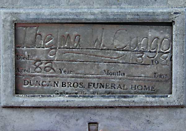 THELMA CUDGO Gravestone Photo