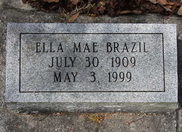 ELLA MAE BRAZIL Gravestone Photo