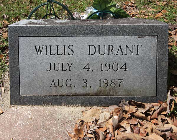 WILLIS DURANT Gravestone Photo