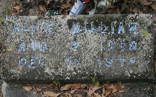 ALICE WILLIAMS Gravestone Photo