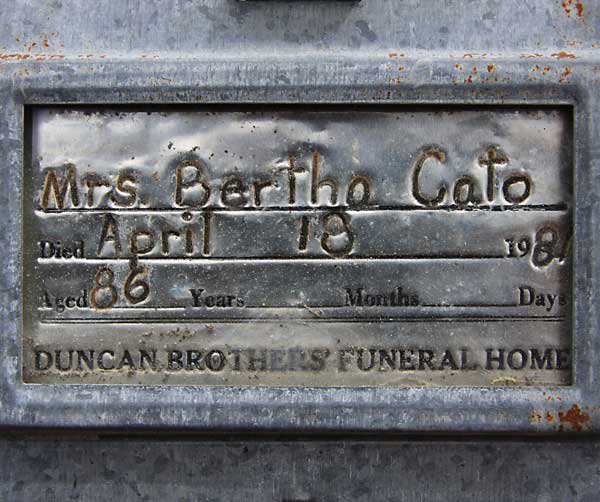 Bertha Cato Gravestone Photo