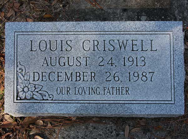 Louis Criswell Gravestone Photo