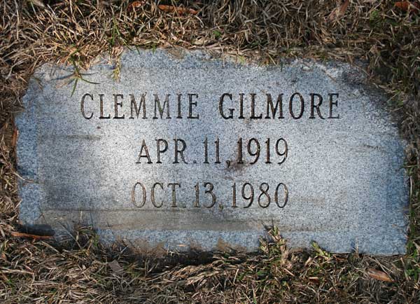 Clemmie Gilmore Gravestone Photo