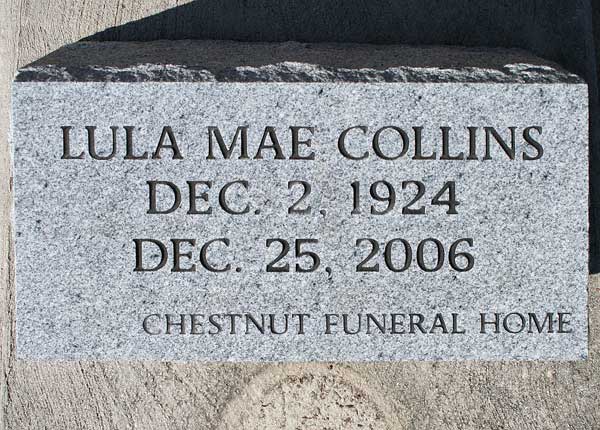 Lula Mae Collins Gravestone Photo