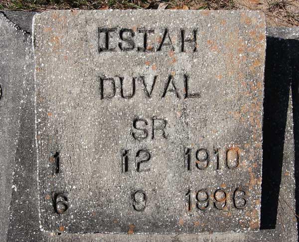 Isiah Duval Gravestone Photo