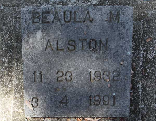 Beaula M. Alston Gravestone Photo